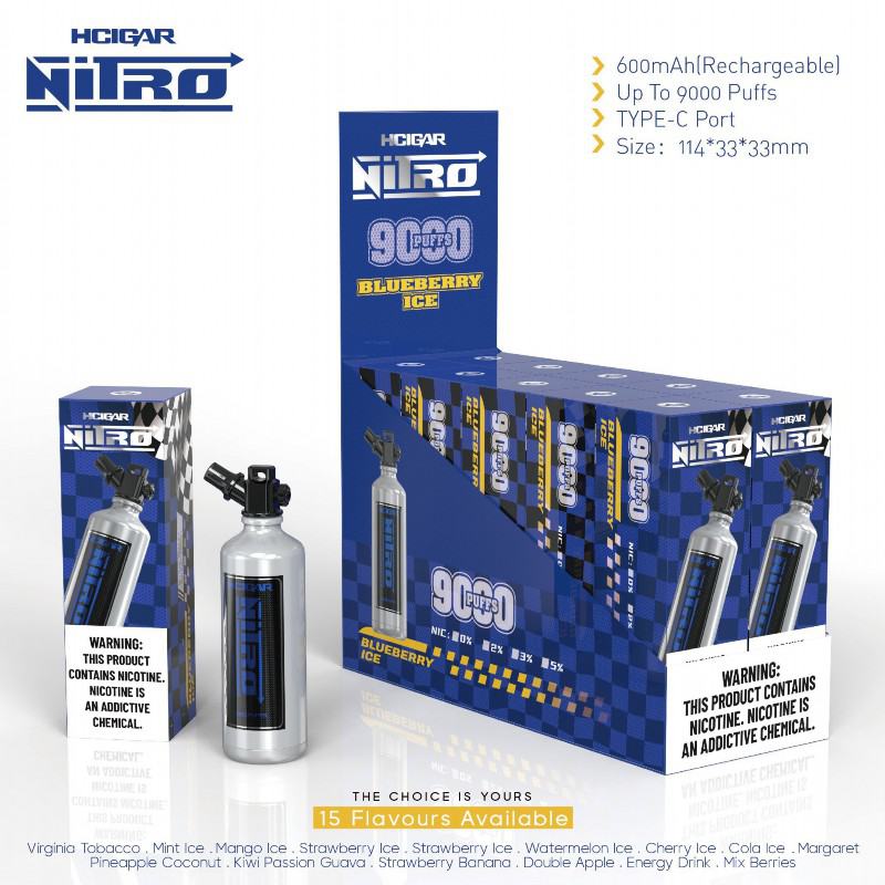 Hcigar Bars Hcigar-nitro 9000 Hits Vape Puffs