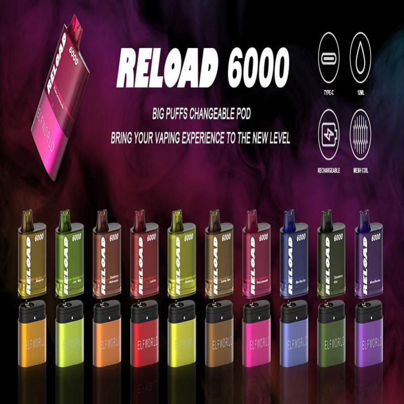 Disposable Vape Pens Elfworld Reload Kit 6000 Puffs