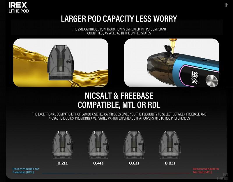 Disposable Volestech Vape Irex Lithe Pod Brands
