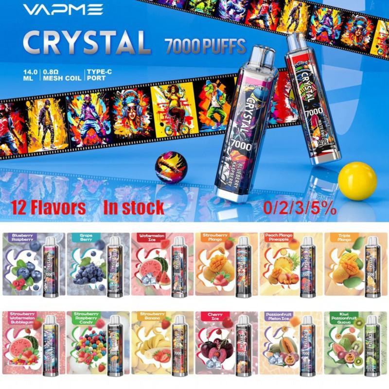 Vapme Crystal  12 Flavors 7000 Puffs Big Hit Disposable Vape