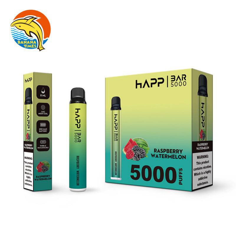 BANANATIMES/ Custom Bars Happ -  E-cig 5000 Puffs Hits Vape Puffs