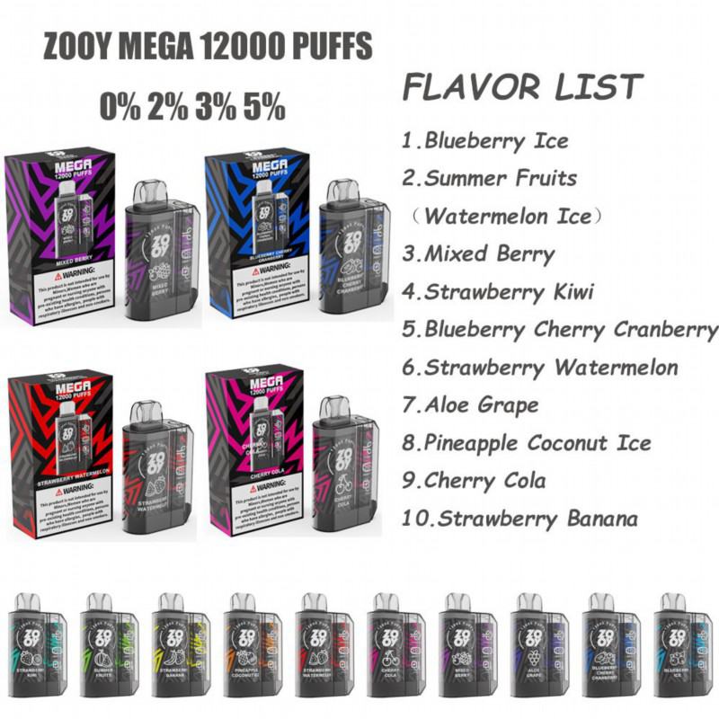 Big Puff Pens Plus Zooy Mega Disposable 12000 Puffs Vape