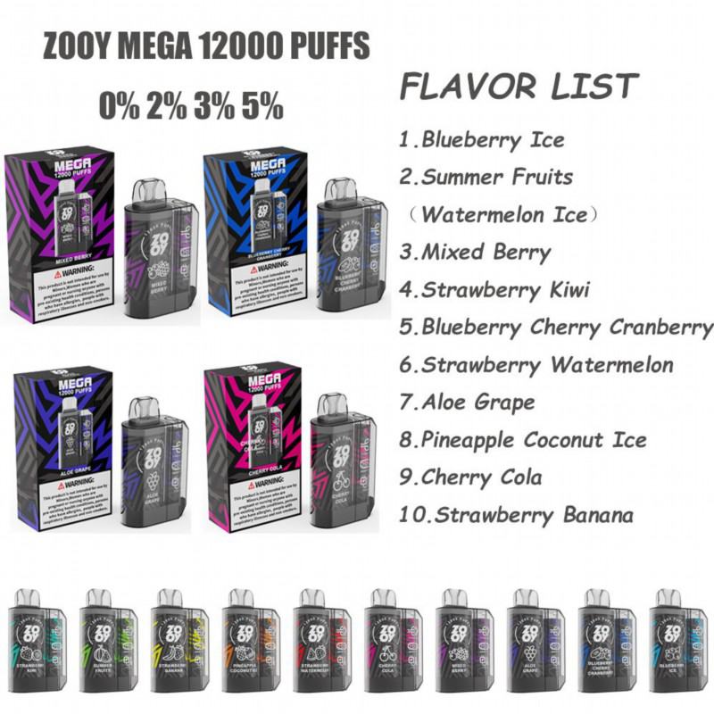 Big Puff Pens Plus Zooy Mega Disposable 12000 Puffs Vape