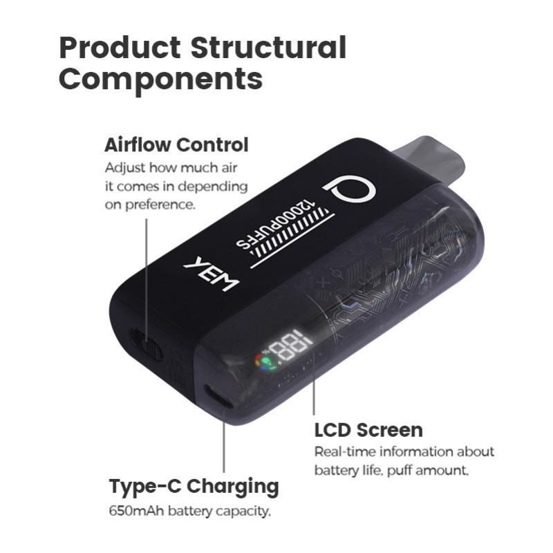 YEM Bm12s-45bs 12000 Puffs Vape Pens