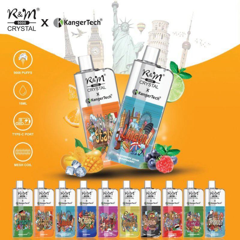 zbood R&m Crystal 9000 Sigaraecigdevicecig Puffs Box Vape