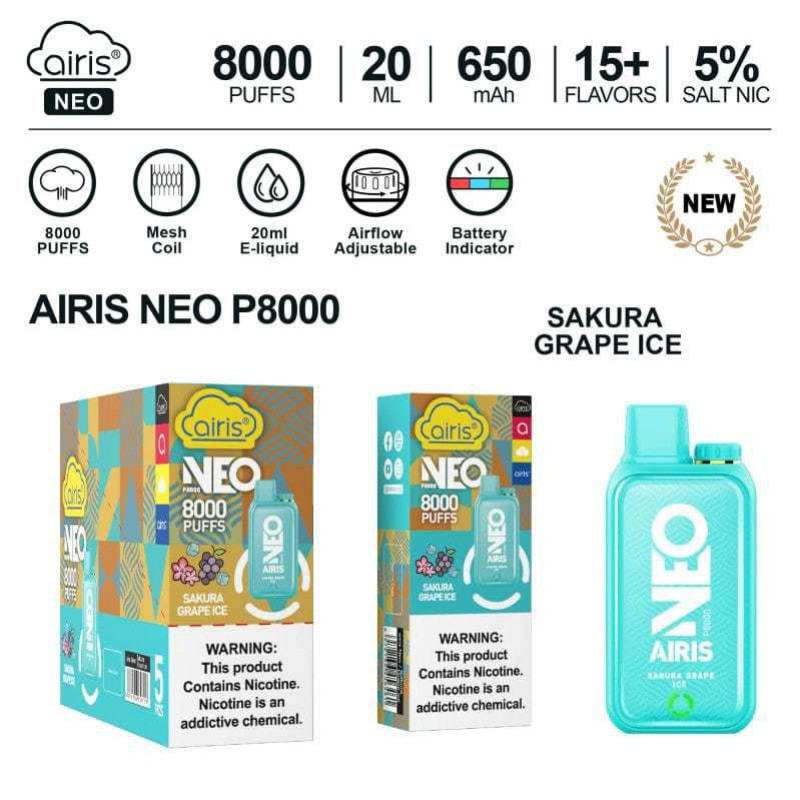 Disposable Airis Pure Core Airis Neo P 8000 Puffs Vapes