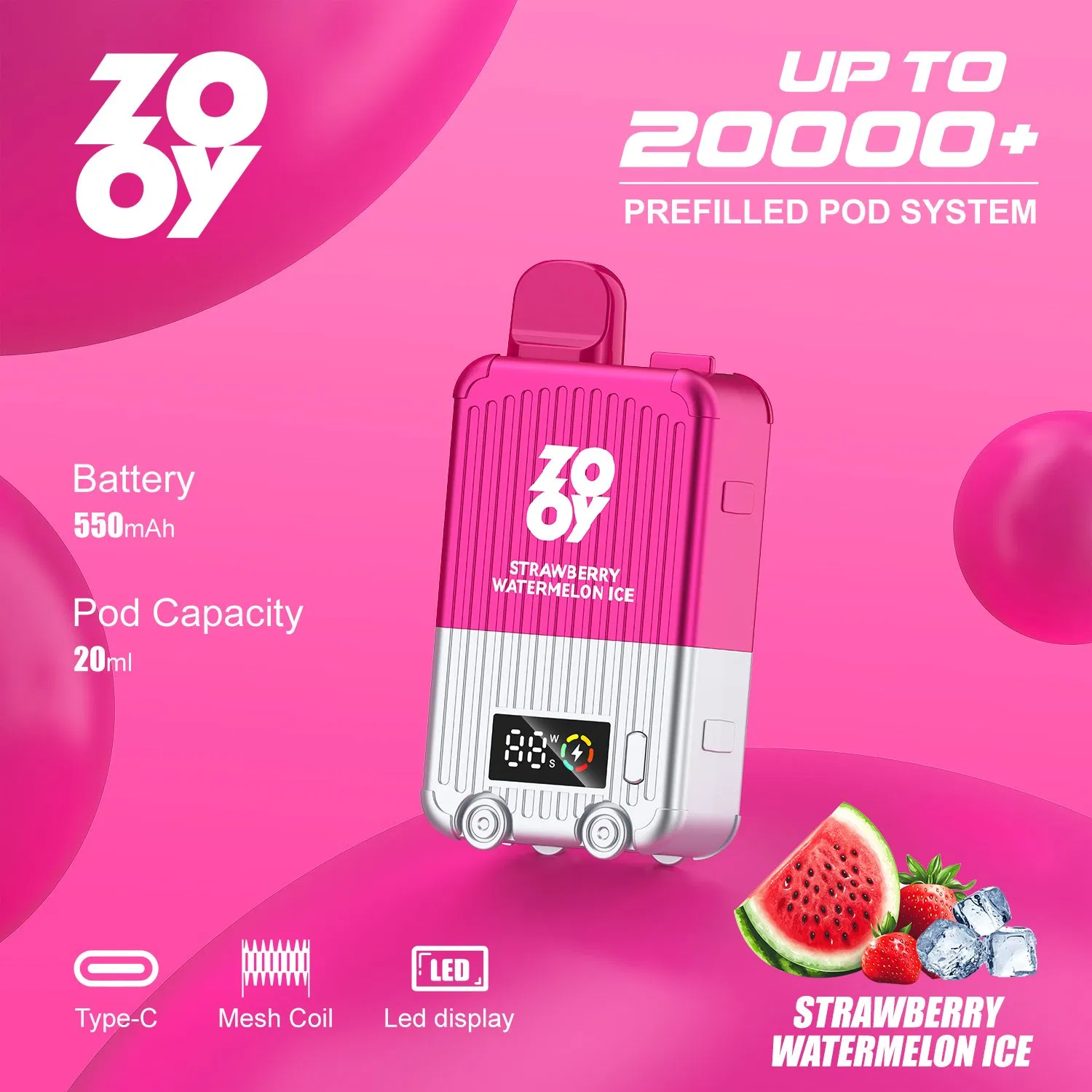 Zooy Bar Disposable Vape Pro ZOY LugVapor + PrefilledPod Puffs Nederland