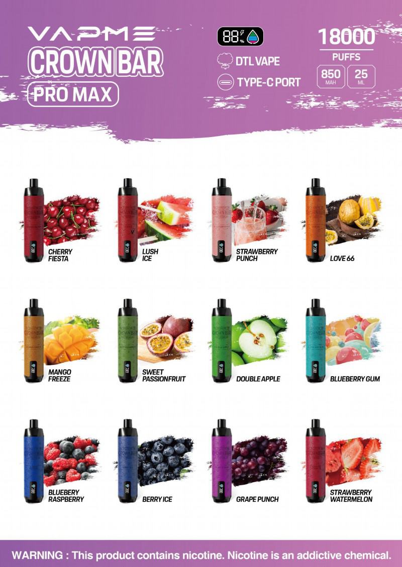 Vape Disposables Vapme Crown 18000 Pro Max