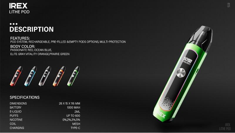  Vape Pens Irex Lithe Pod Refill Pod 30000 Puffs