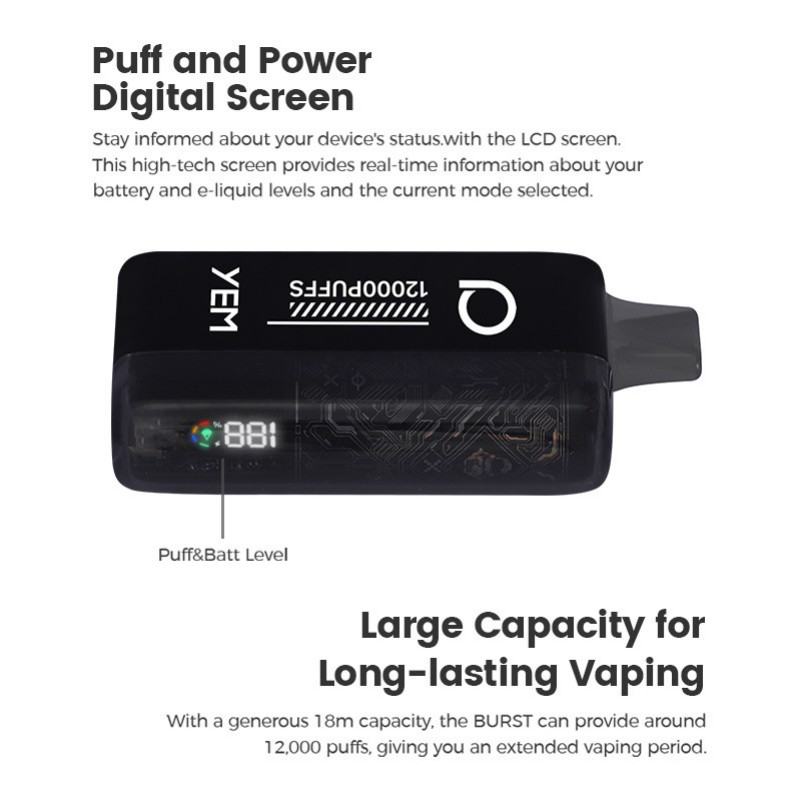 YEM Bm12s-7bs 12000 Puffs Disposable Vape Device