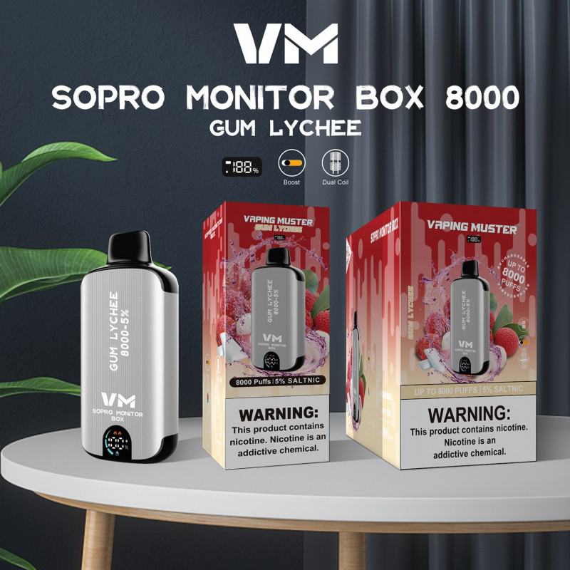 Vaping Muster Vmsopro 8000 Puffs Disposable E-cigarette Nicotine