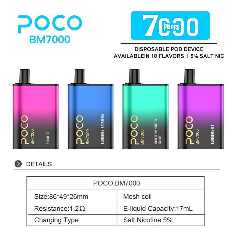 zbood Disposable Vape Brands Poco Bm7000