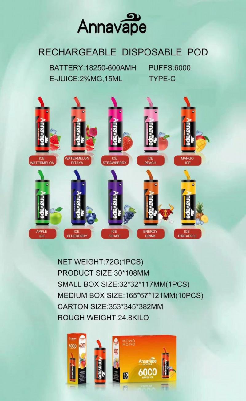 Disposable zbood Anna 6000 E-cigarette Nicotine