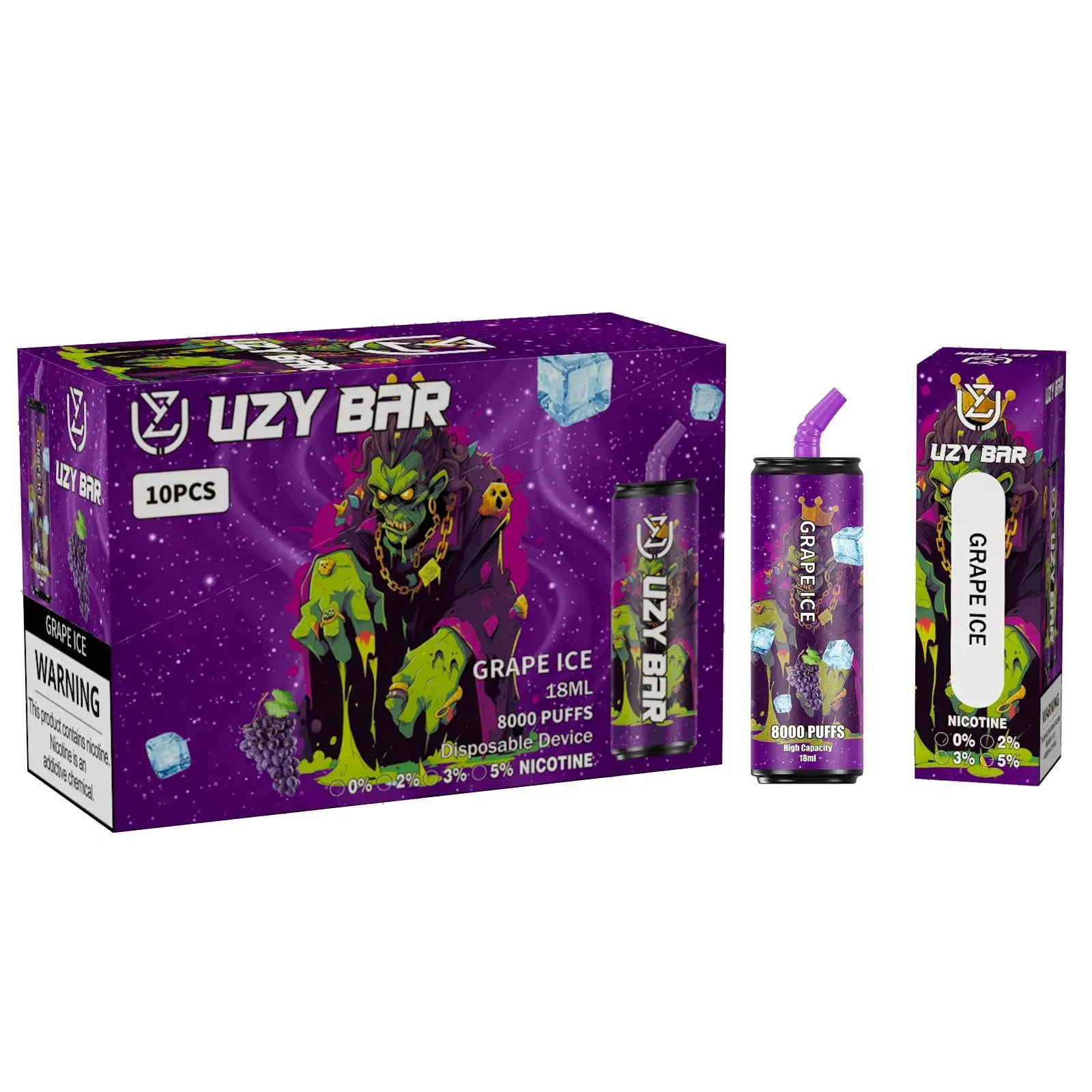 UZY Disposable Vape Pro Bar Big Puffs Nederland 8000 E-cigarettes