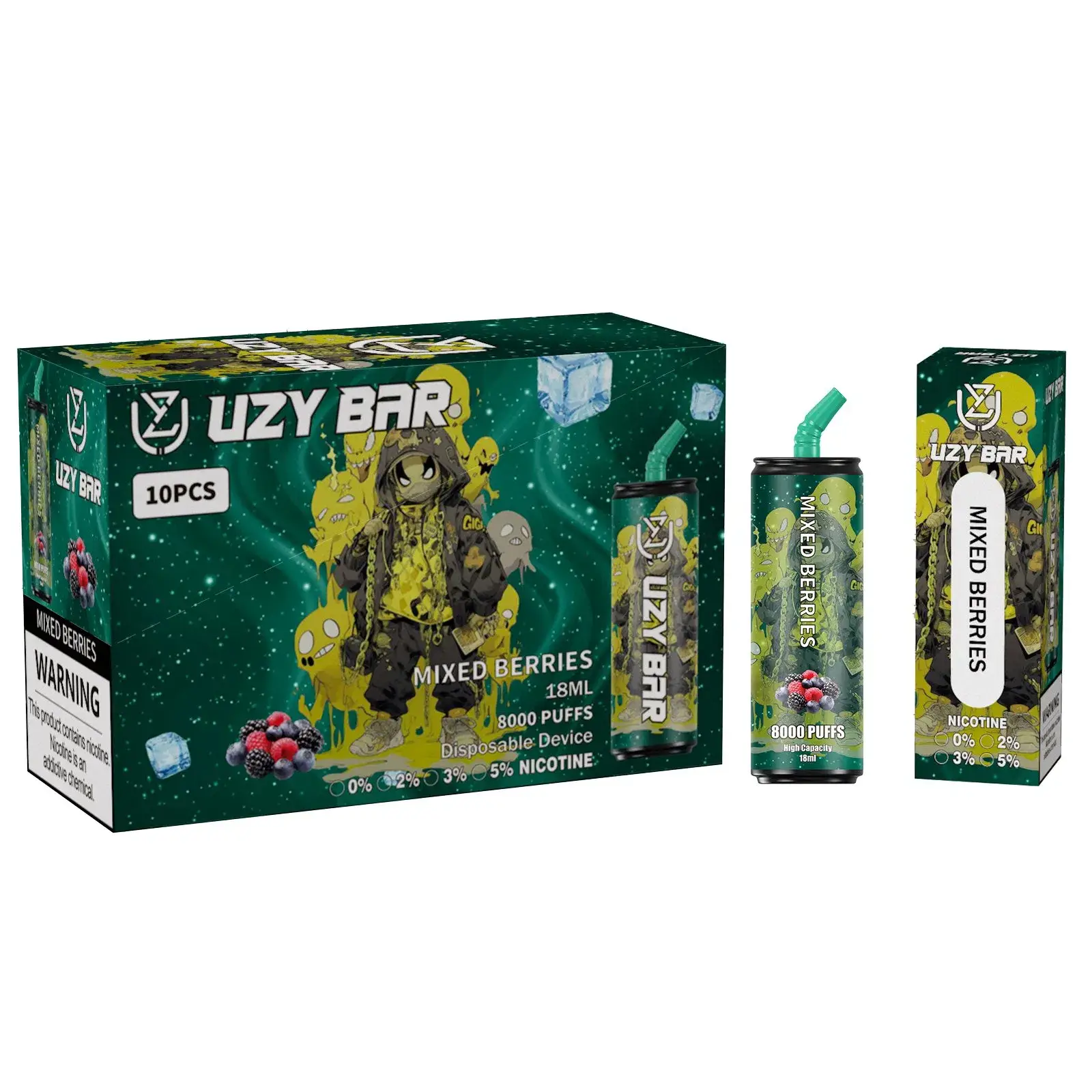 UZY Disposable Vape Pro Bar Big Puffs Nederland 8000 E-cigarettes