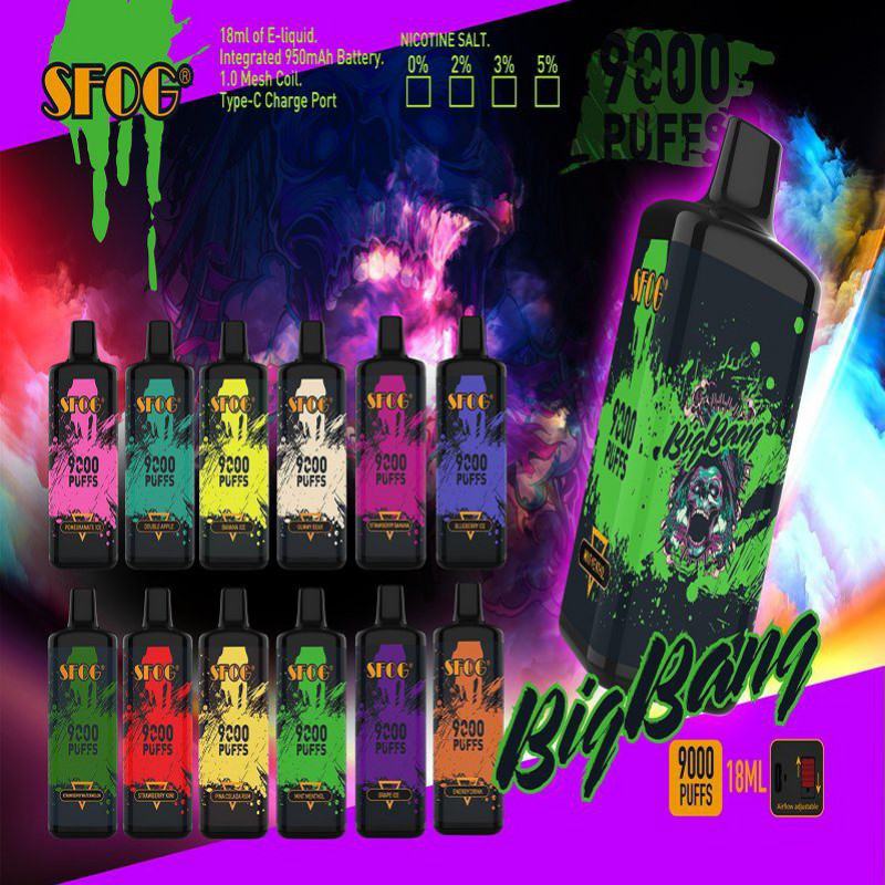 Bang Pens Sfog Big  12 Flavors 9000 Puffs Disposable Vape