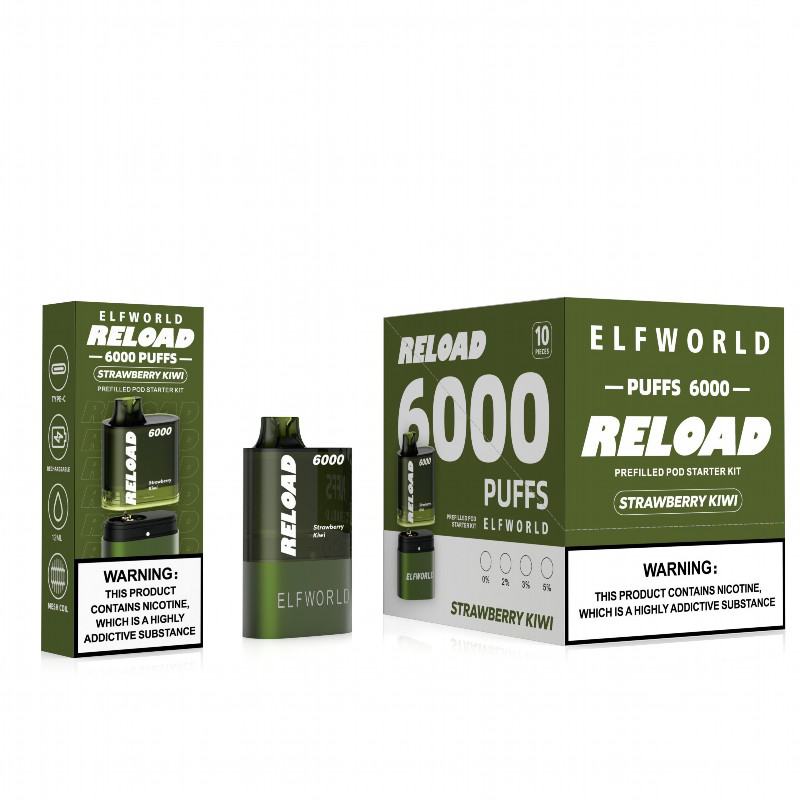 Elfworld Puff Reload Kit Replace Pod 6000 Puffs Electronic Cigarette