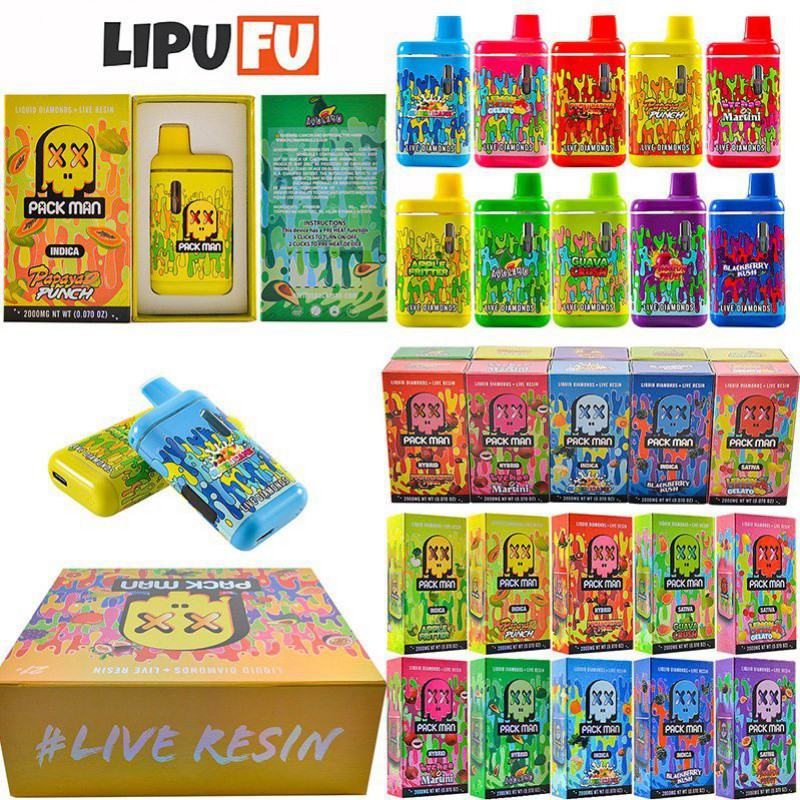 Lipufu Disposable Vape Brands 2g Packman Extracts Gen 3 Digital Screen