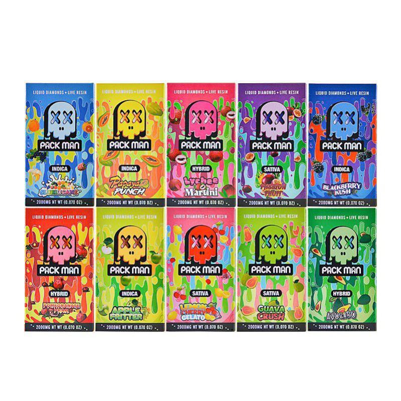 Lipufu Disposable Vape Brands 2g Packman Extracts Gen 3 Digital Screen