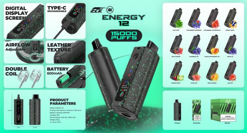 Puff Energy 12 15000 Puffs Disposable E-cigarette