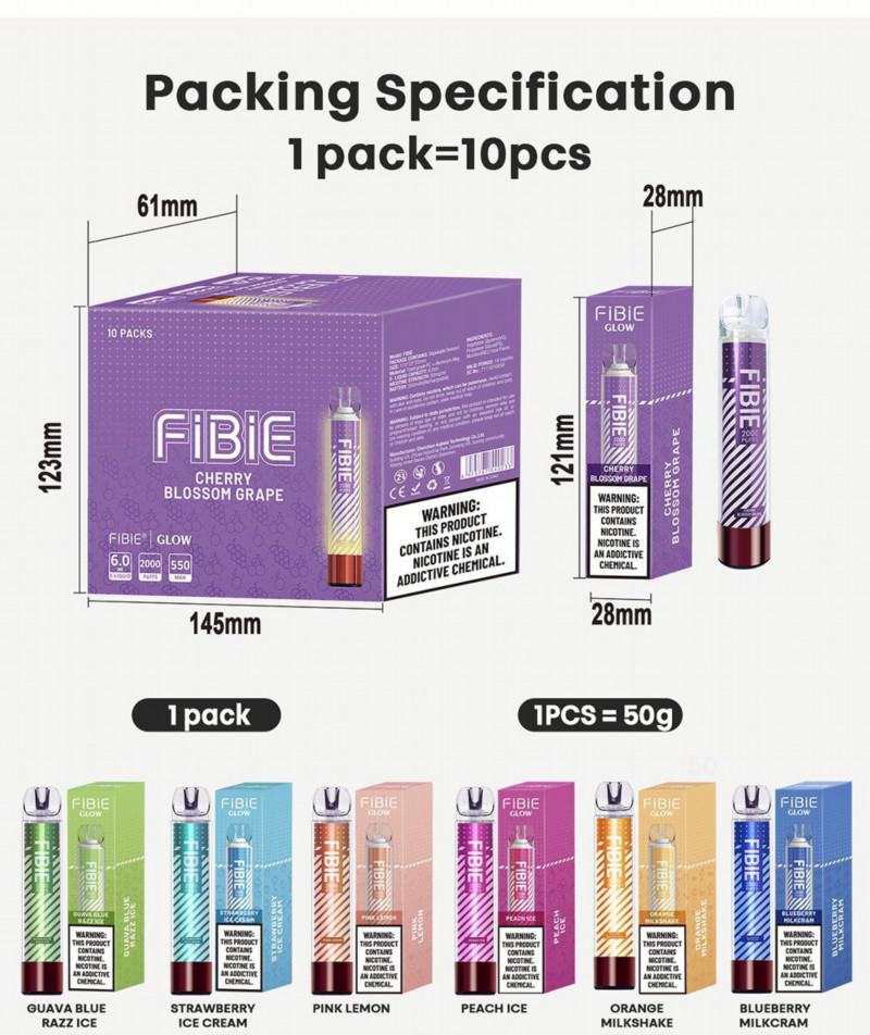 Puff Lost Fibie  Glow 2000 Puffs Electronic Cigarette