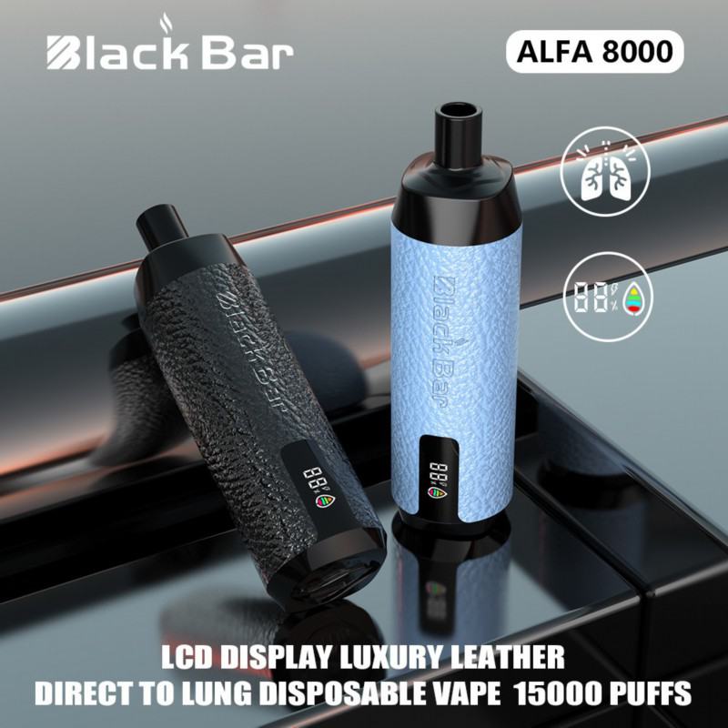 Black Alfa8000 15000 Puffs Vape Big Puff Bars Plus