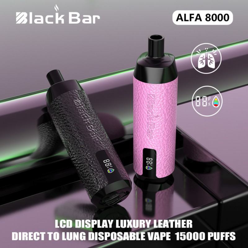 Black Alfa8000 15000 Puffs Vape Big Puff Bars Plus