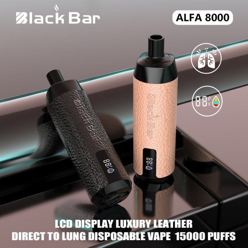 Black Alfa8000 15000 Puffs Vape Big Puff Bars Plus