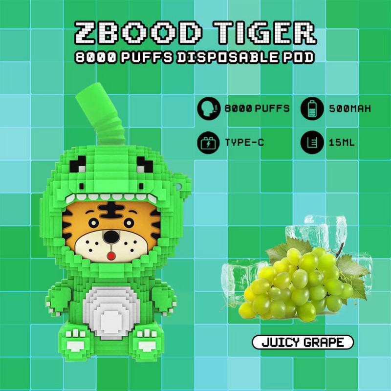 Disposable zbood Tiger 8000 Zbood Tiger 8000 Puffs Vape Pen