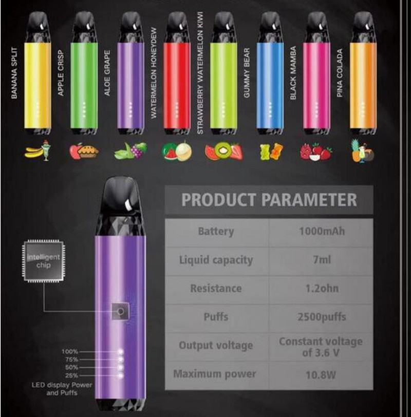 D Vape Bars Color Boom 2500 Puffs