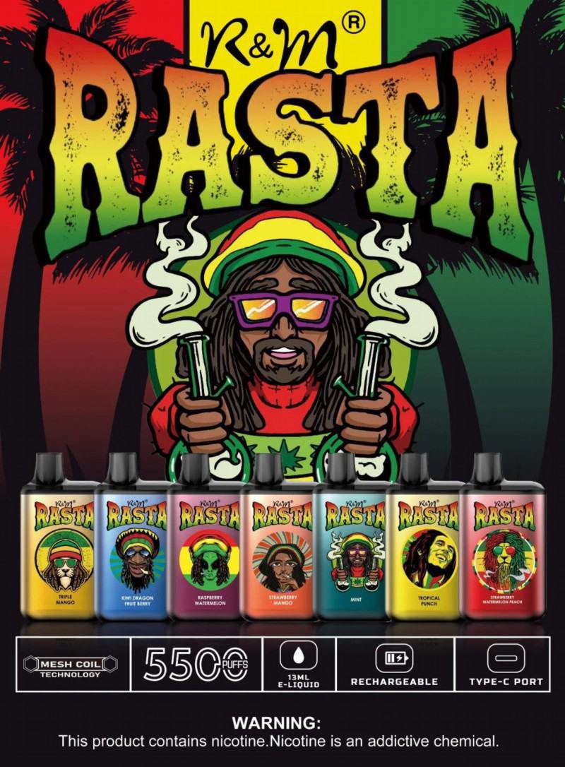 Disposable Vape Pen R&M R&m Rasta 5500+ Puffs