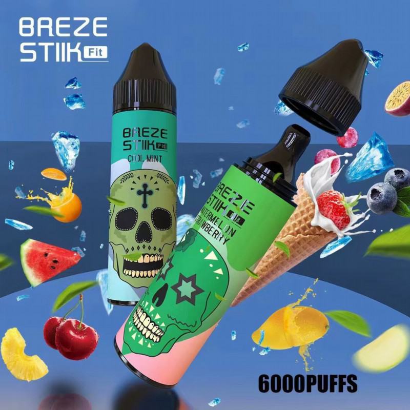 Breze Bars Stiik Fit 6000 Puffs Hits Vape Puffs