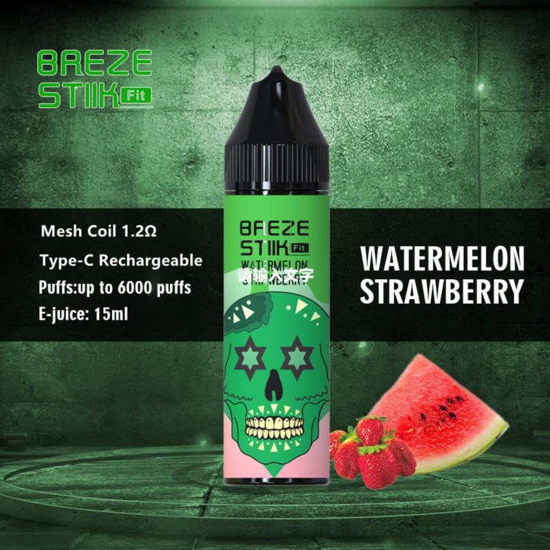 Breze Bars Stiik Fit 6000 Puffs Hits Vape Puffs