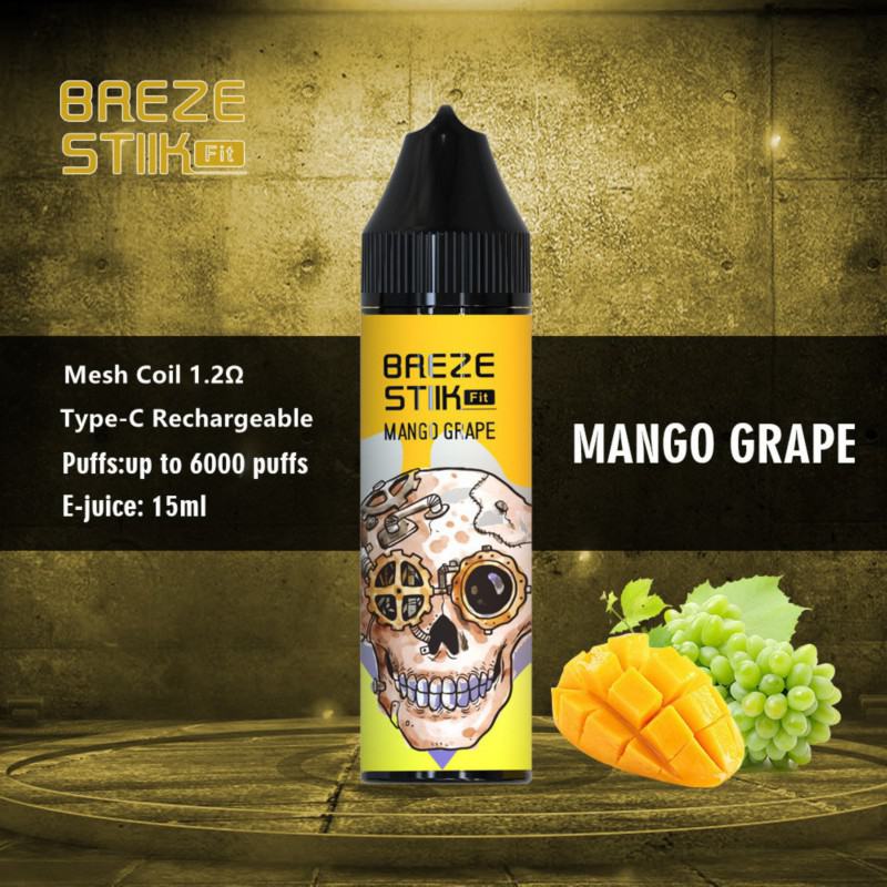 Breze Bars Stiik Fit 6000 Puffs Hits Vape Puffs