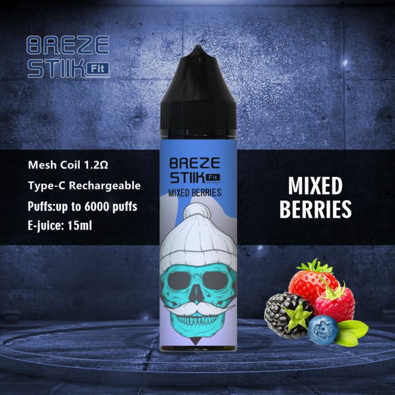 Breze Bars Stiik Fit 6000 Puffs Hits Vape Puffs