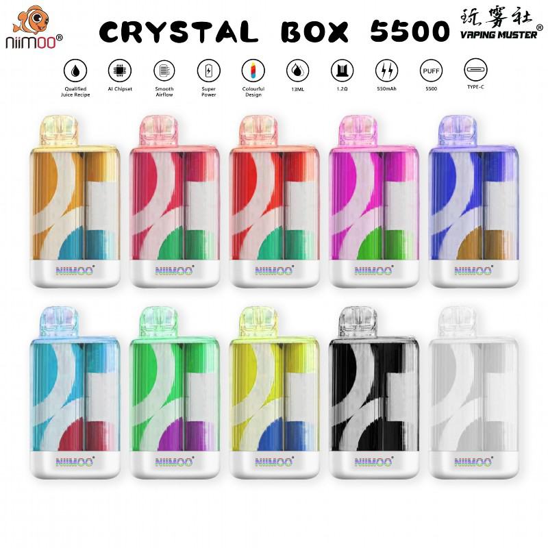 Disposable Vaping Muster Vape Ndcrystal Box 5500 Puffs Pens