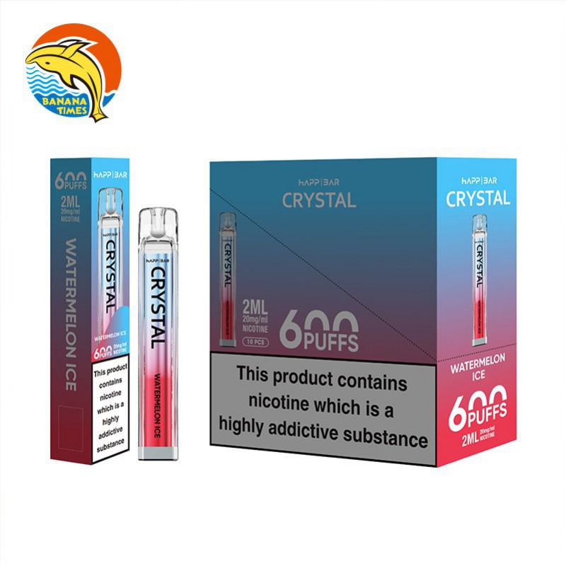 Disposable Banana Times Vapes Happ Crystal E 600 Puffs