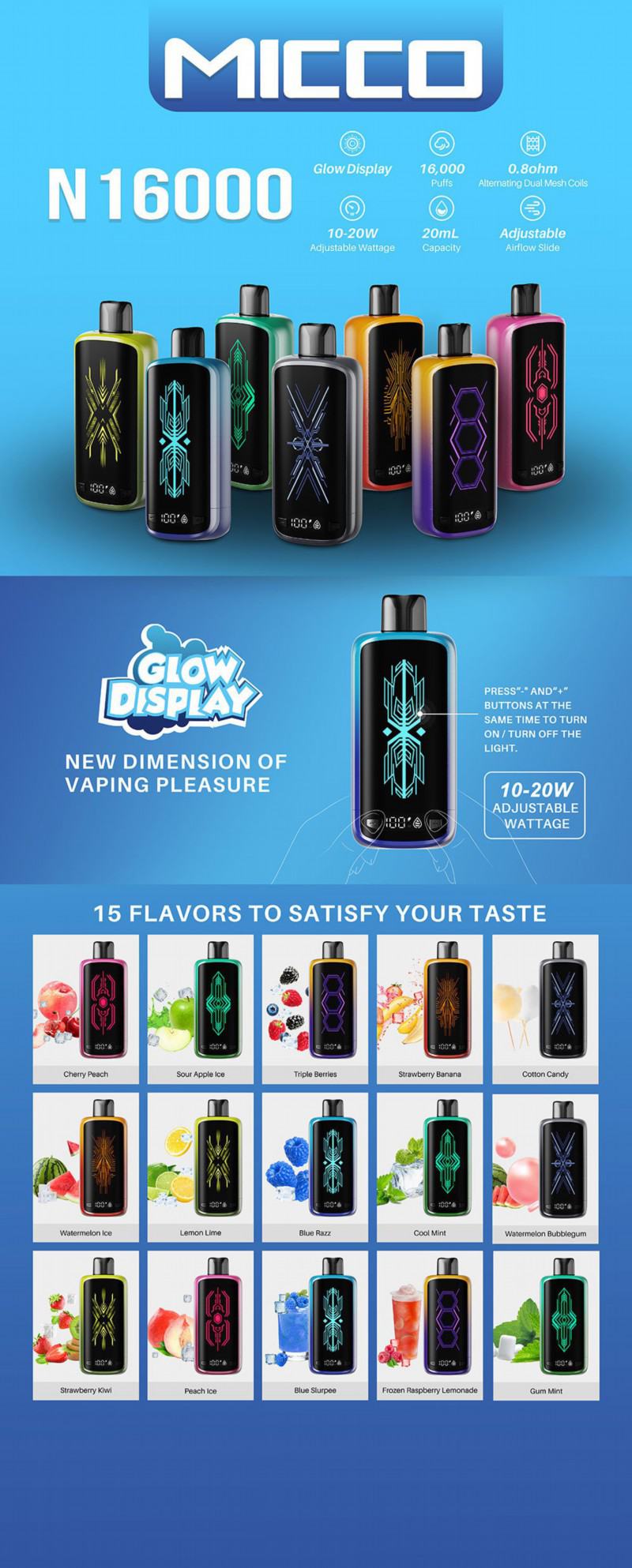 Disposable Micco N 16000 Puffs Vape Pens