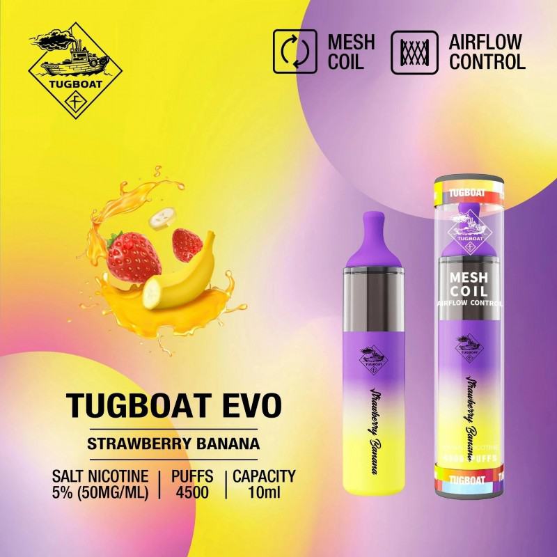 Disposable E-cigarette Tugboat Evo 4500 Nicotine