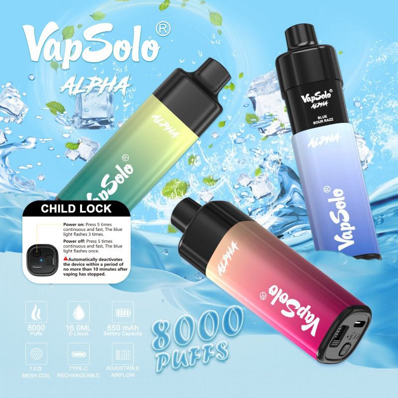 Vapsolo Pens Alpha 8000 Puffs Disposable Vape