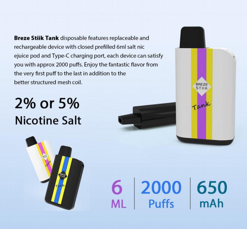 Vape Disposables D Breze Stiik Prefilled Pod Kit 2000 Puffs