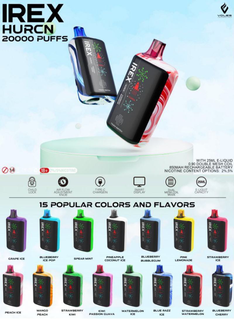 Volestech Irex 20000 18000 Puffs Disposable E-cigarette