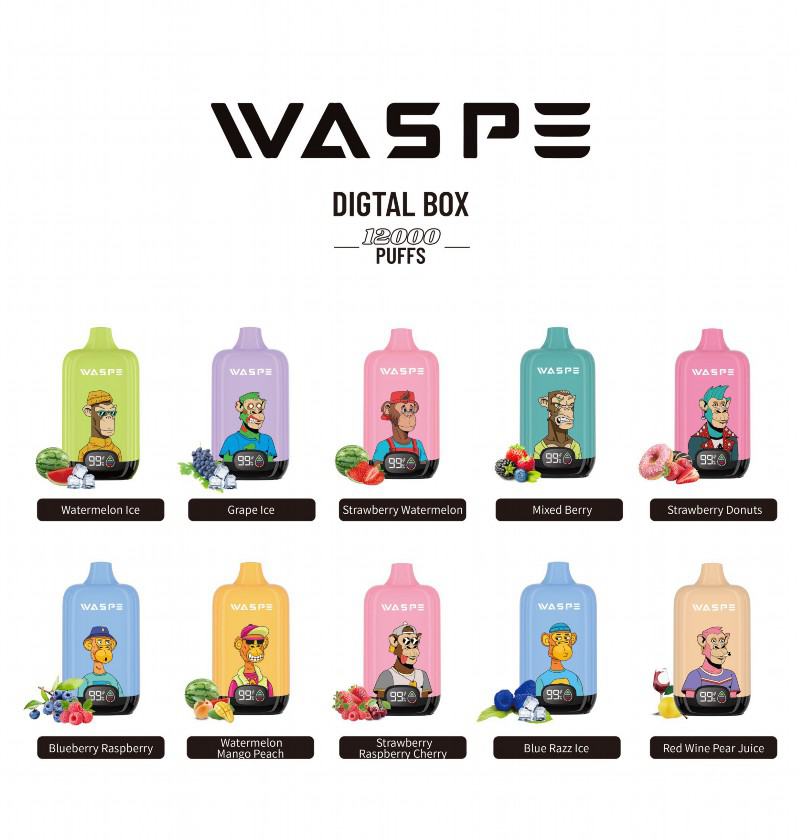 Puff Waspe Digtal 12000 Puffs Disposable E-cigarette