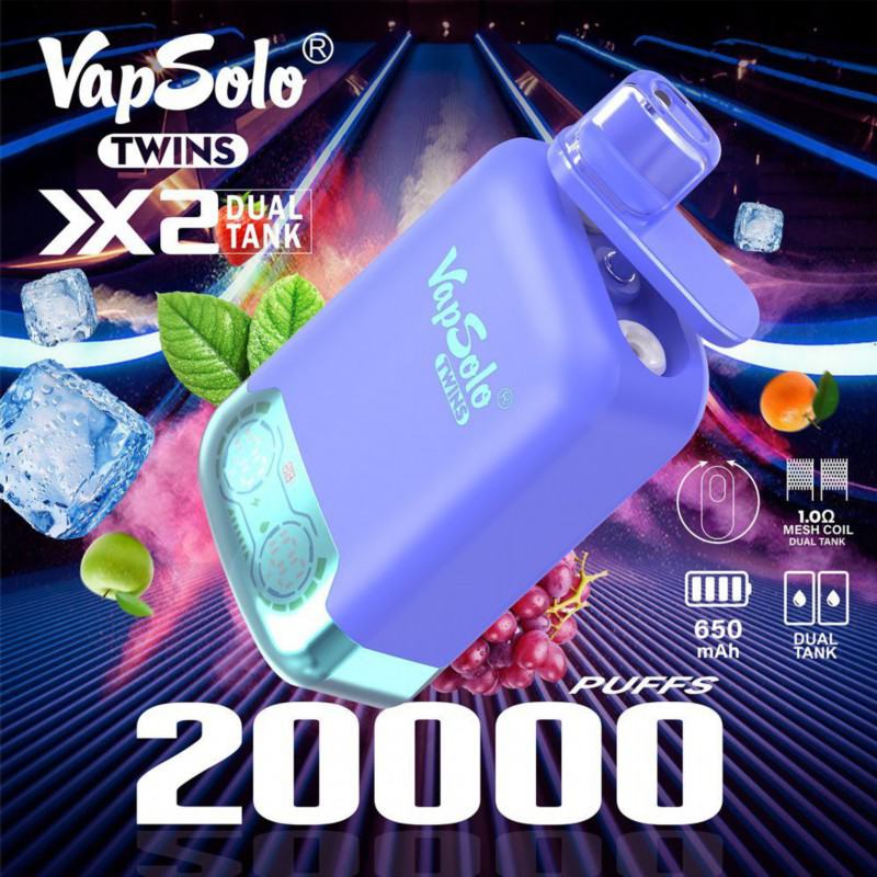 Disposable Vapsolo Twins 20000 Puffs E-cigarette Nicotine