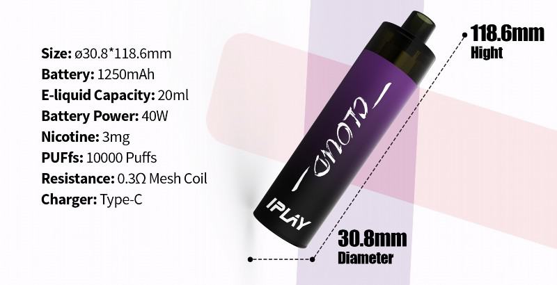 Iplay Cloud 10k 10000 Puffs Big Hit Disposable Vape