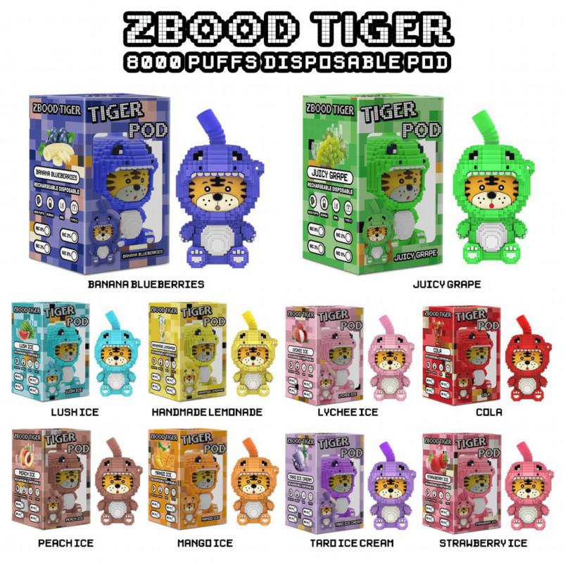 R & M Zbood Tiger 8000 Puffs Original