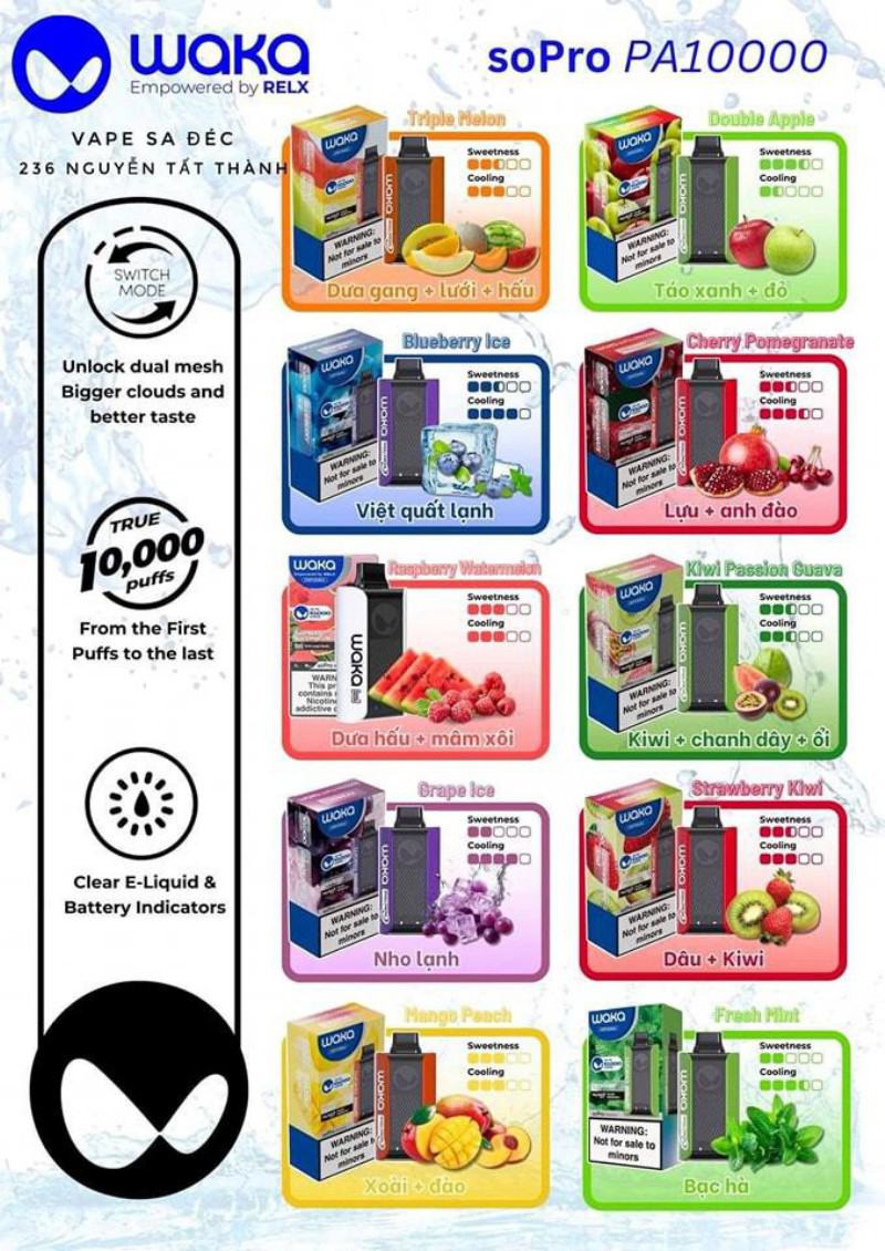 Disposable Waka Sopro PA10000 Waka Sopro Pa 10000 Puffs Vape Pens