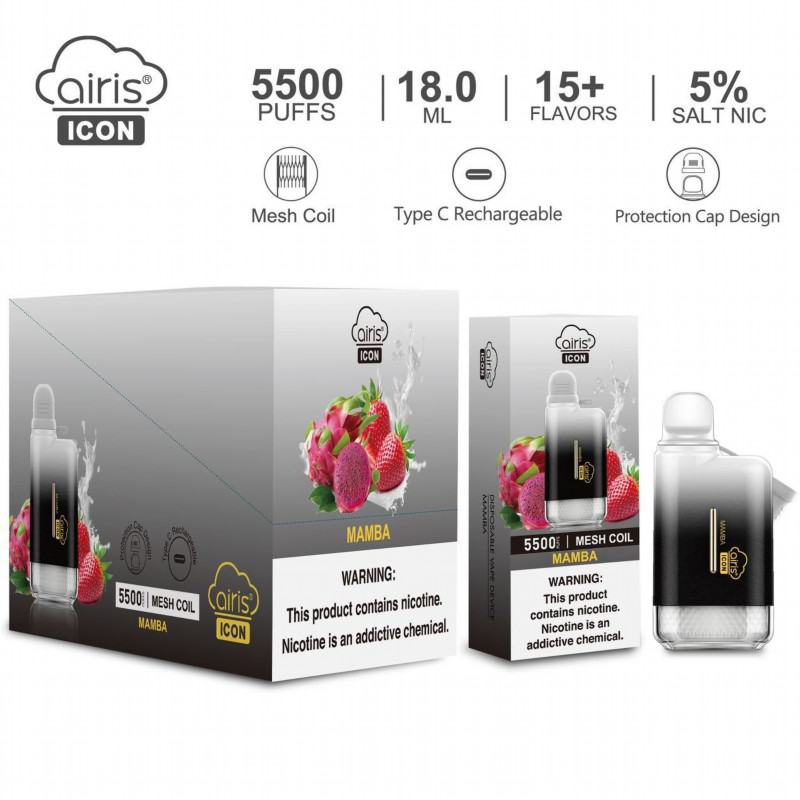 Airistech Pens Airis Icon Disposable 5500 Puffs Hits Vape Puffs