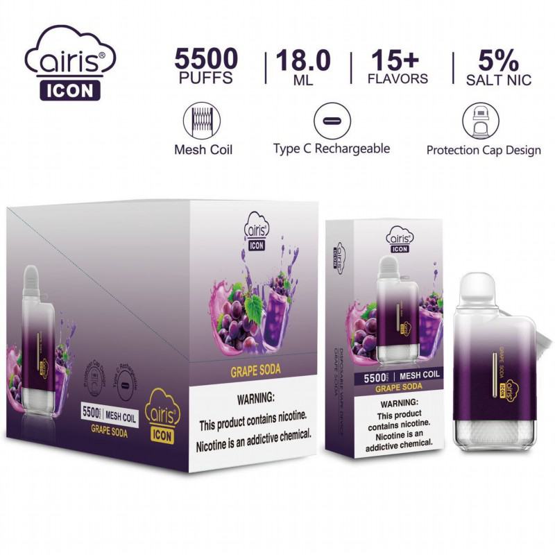 Airistech Pens Airis Icon Disposable 5500 Puffs Hits Vape Puffs