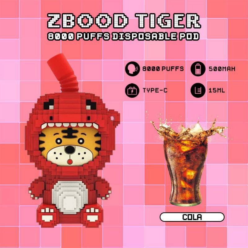 zbood TIGER Pen Zbood Tiger Pod 8000 Puffs Hits Vape Puffs